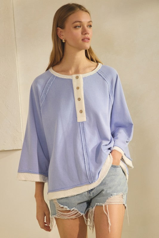 Seabreeze Raglan Henley Top