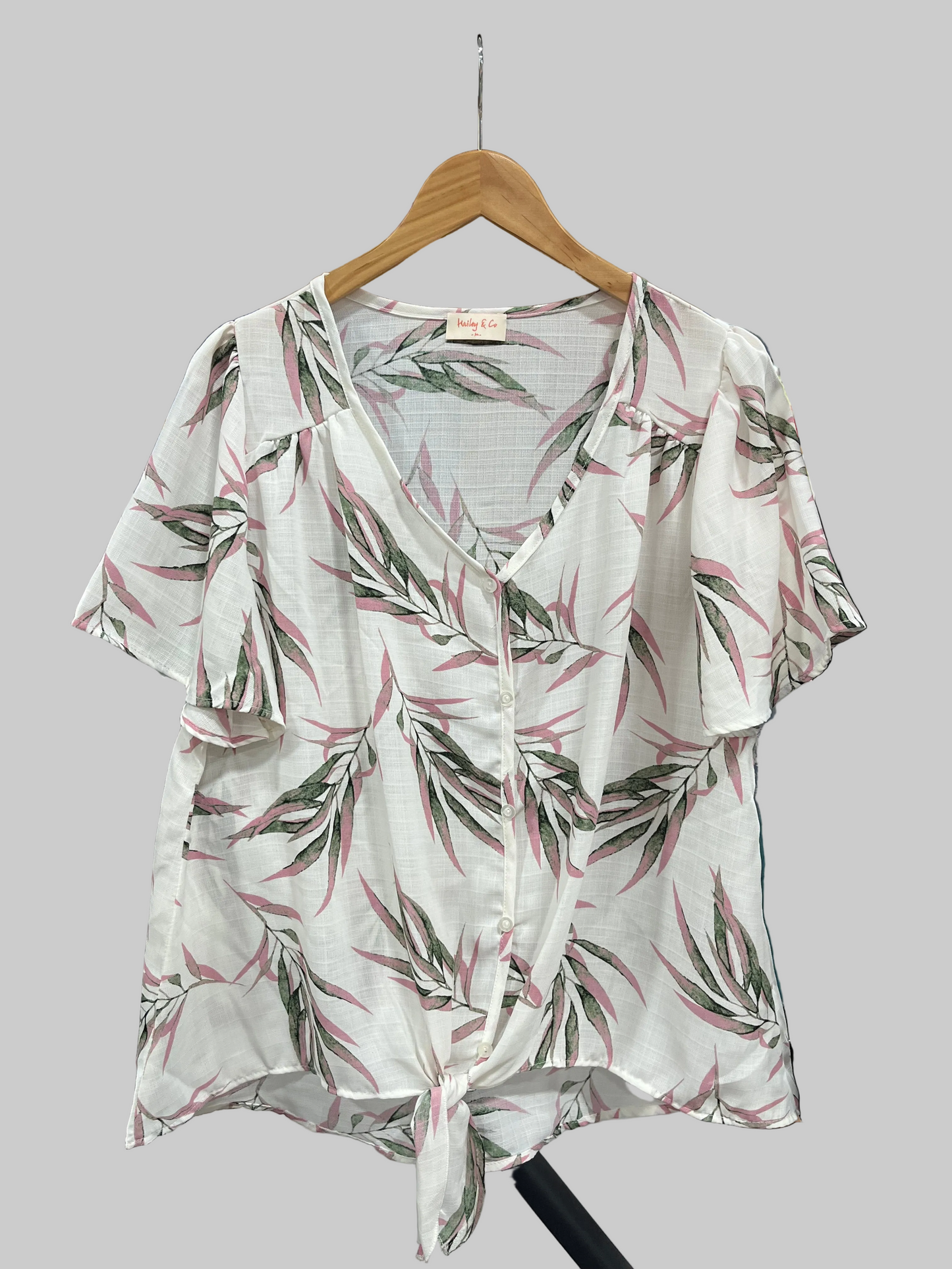 Floral Lane Tie Front Blouse