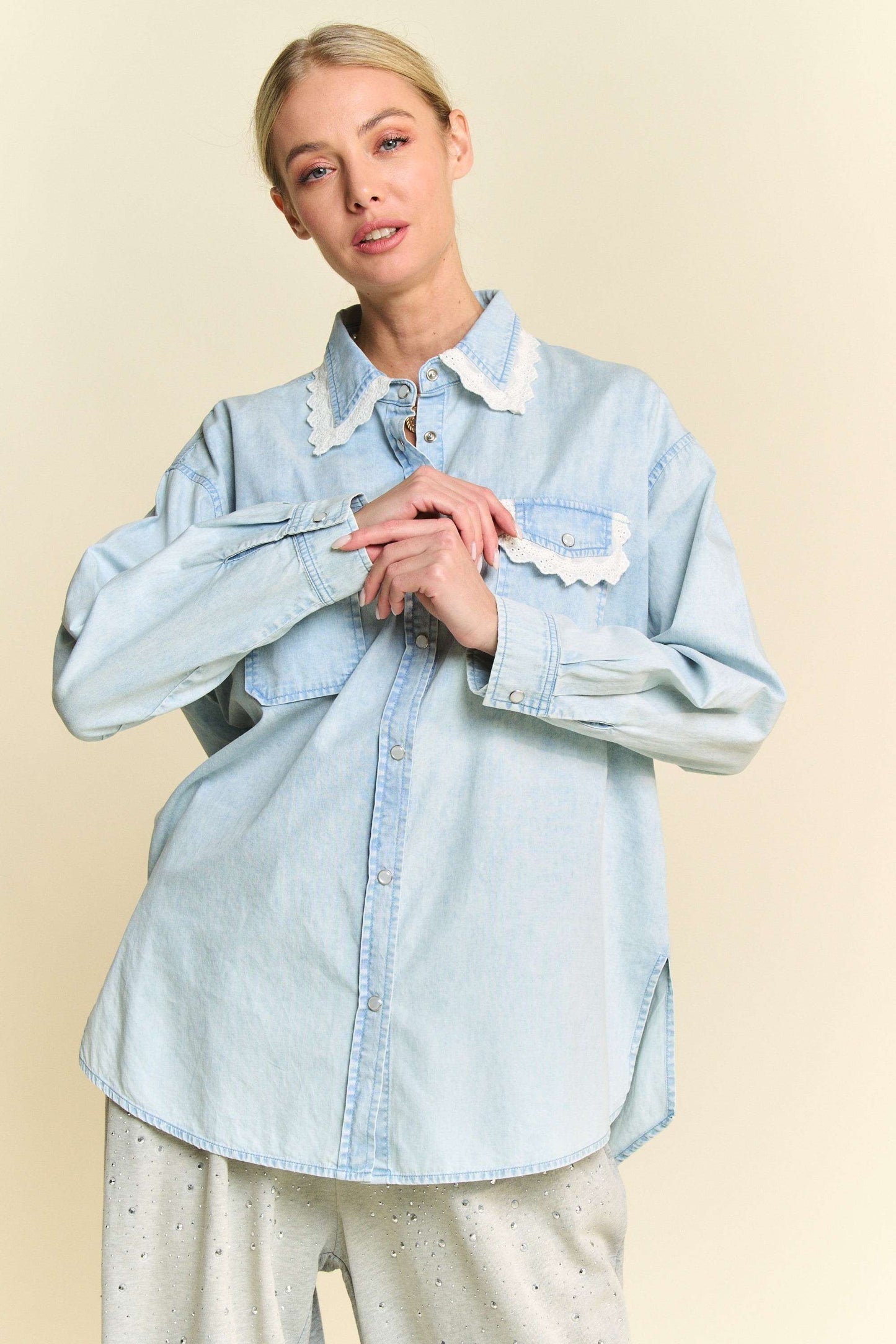 Willow Lace Chambray Shirt