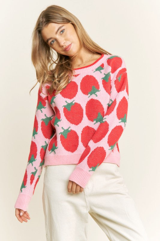 Curvy Blushing Berries Pullover Sweater