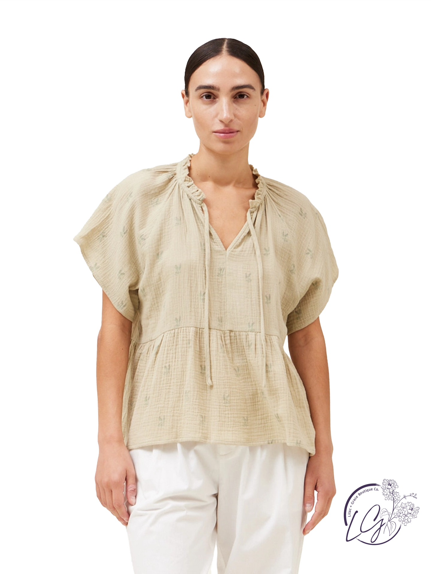 Birds And Blooms High Low Blouse