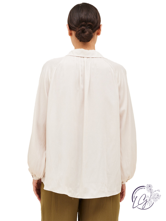 Satin Collar Charm Blouse