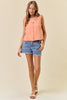 Clementine Ruffle Button Crop Top