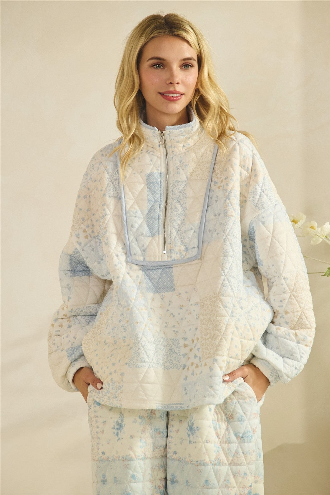 Bluebell Patchwork Quarter Zip