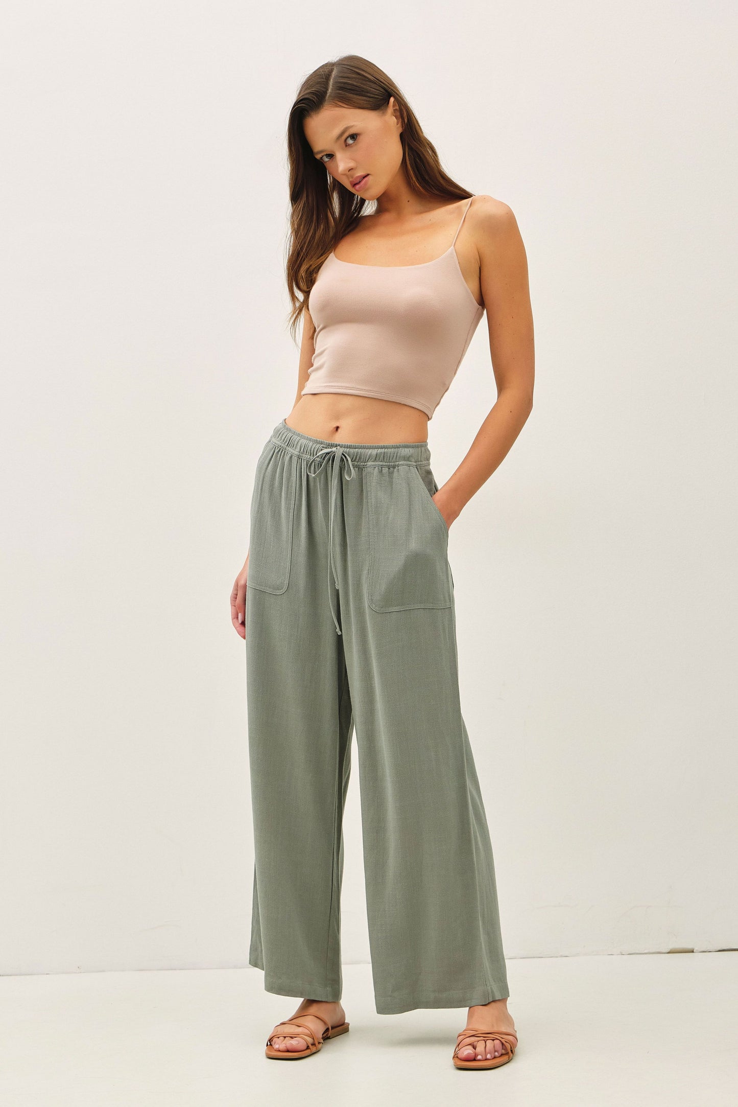 Sunwashed Linen Crop Pants