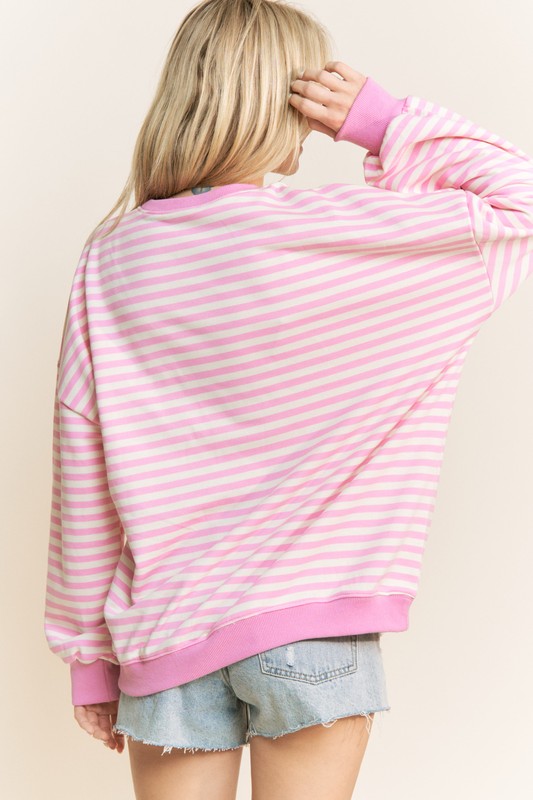 Curvy Chasing Stripes Pullover