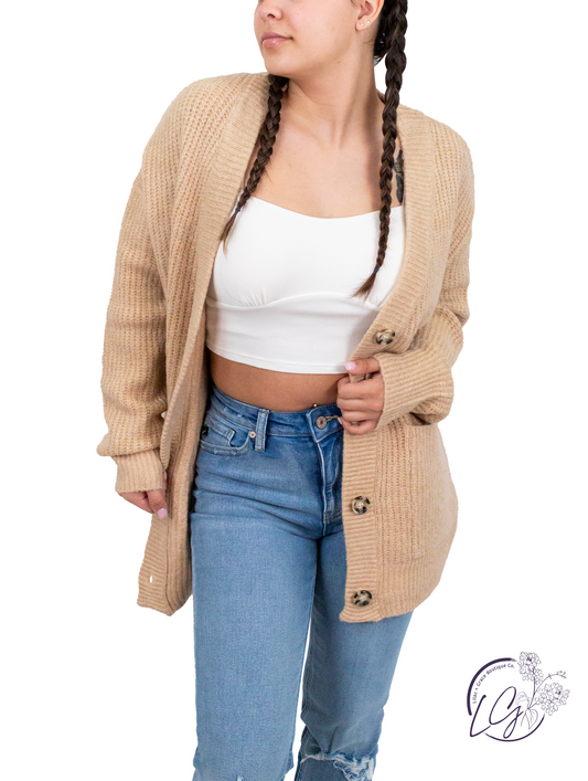 Staying On My Mind Ribbed Oversized Cardigan