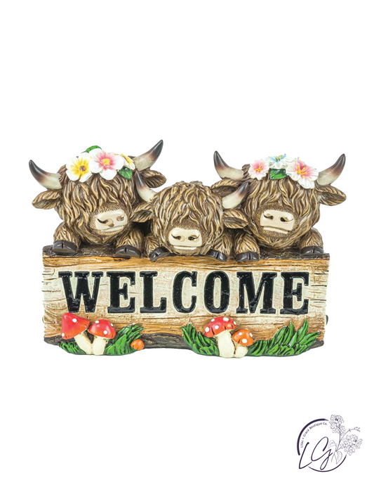 Welcome Highland Cows Table Top Decor