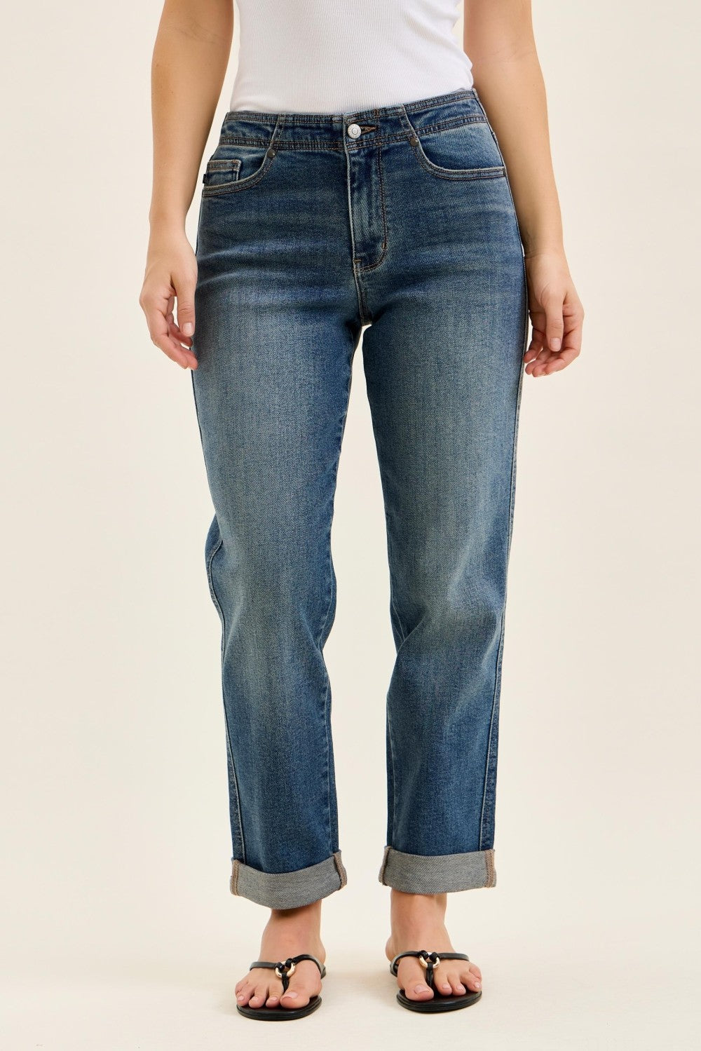 Tovi Mid Rise Boyfriend Straight Leg by Judy Blue
