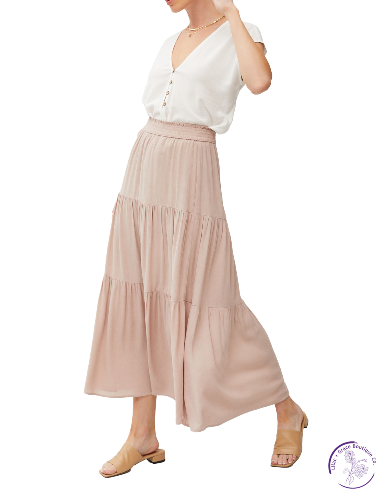 Into The Weekend Tiered Skirt