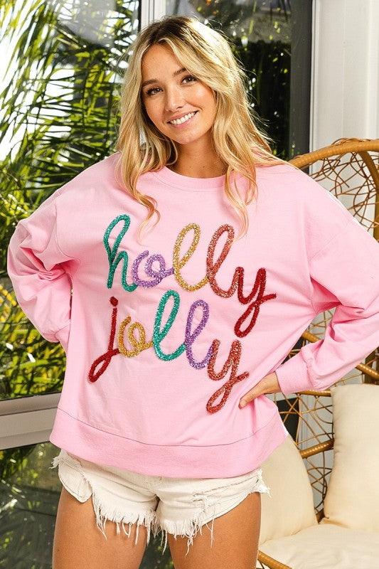 Holly Jolly Christmas French Terry Pullover