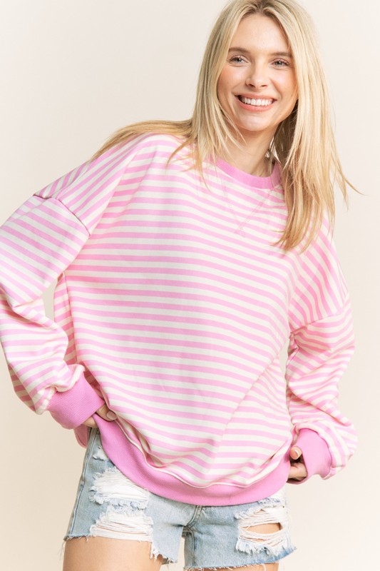 Curvy Chasing Stripes Pullover