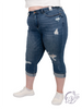 Curvy Cheri Mid-Rise Distressed Capri by Judy Blue