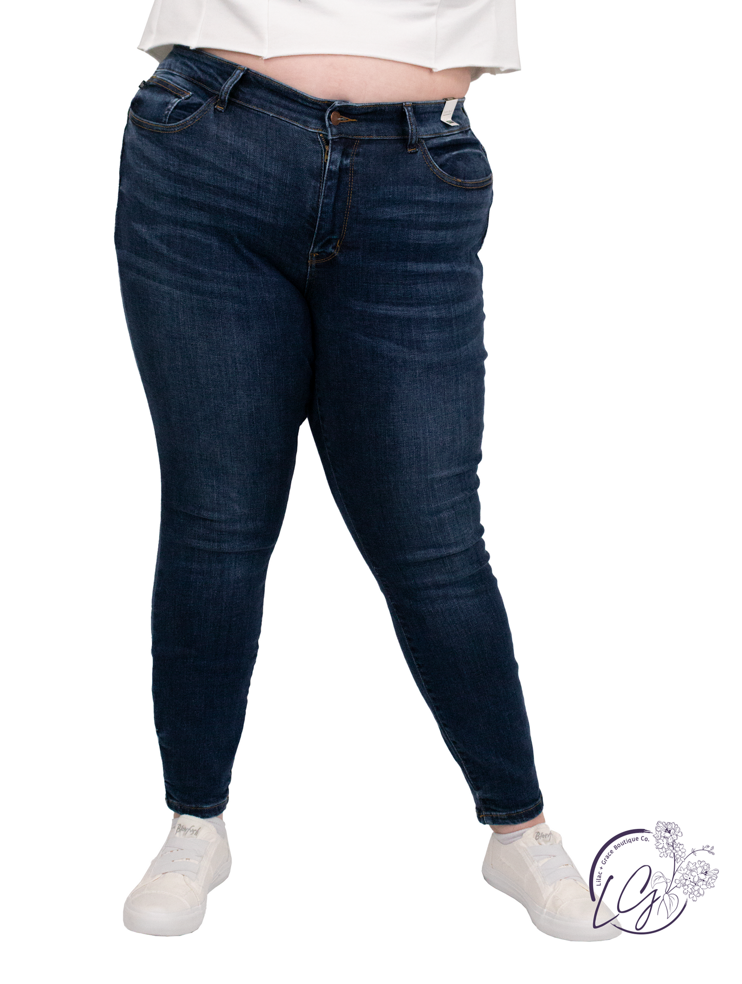 Curvy Lacey Mid-Rise Non Distressed Skinny by Judy Blue