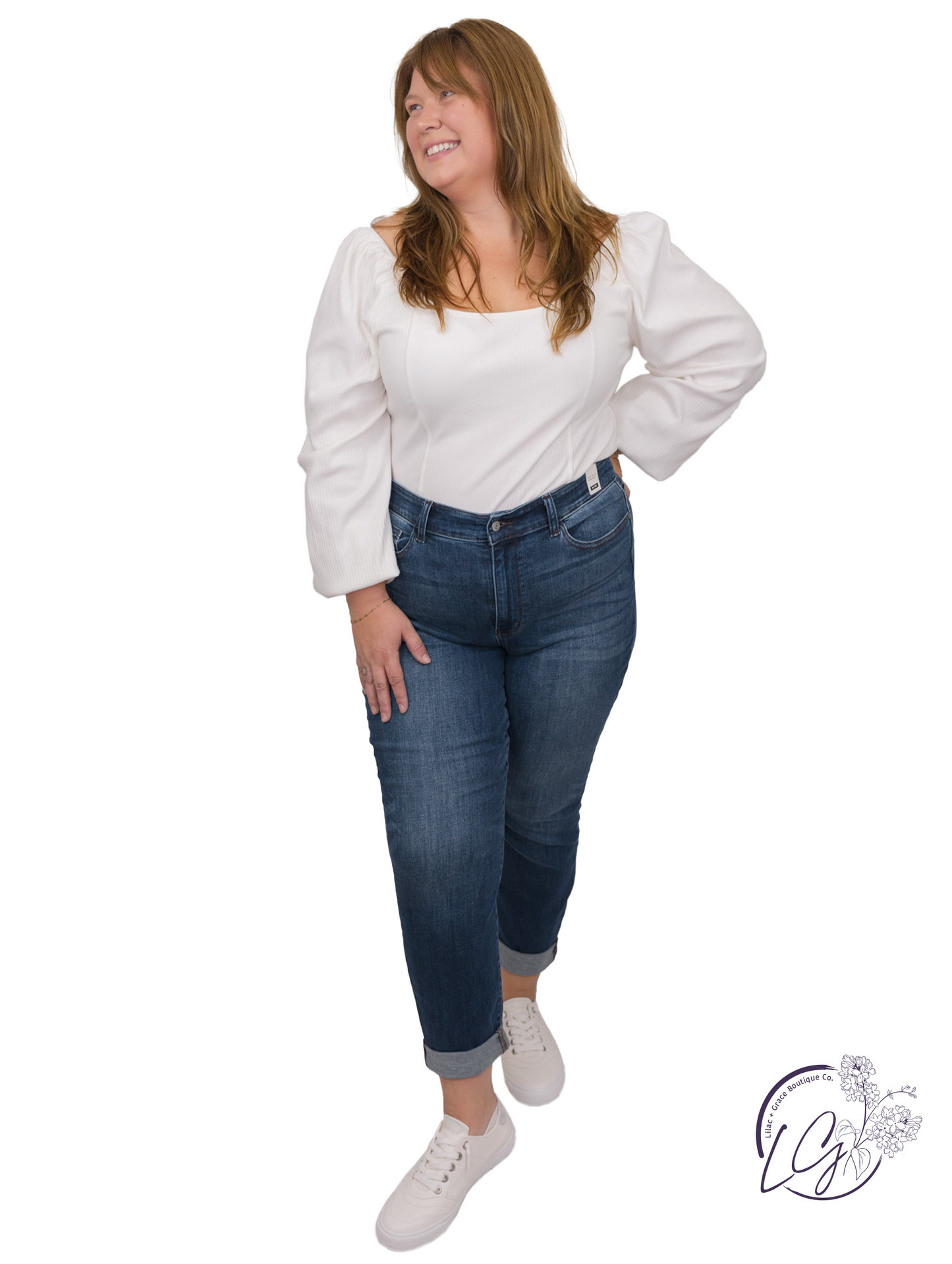 Curvy Barrett Cuffed Slim Fit Jean By Judy Blue