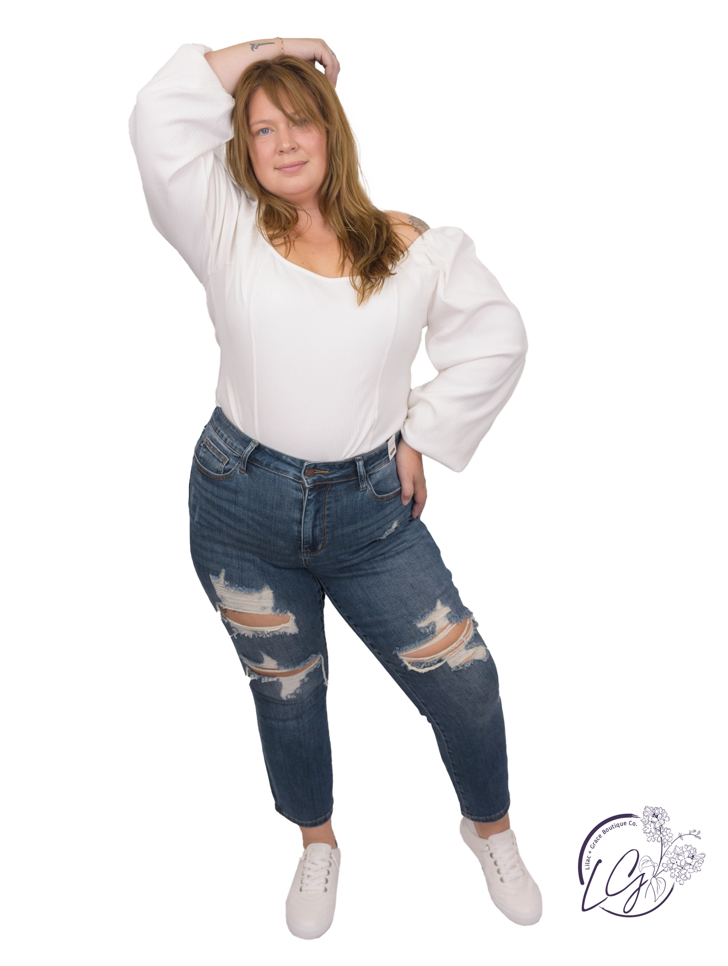 Curvy Lara Mid-Rise Crop Straight Leg Jean By Judy Blue