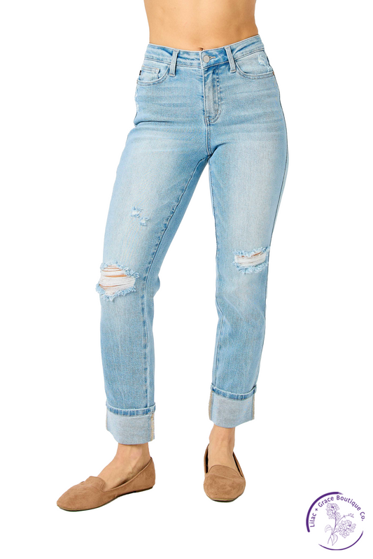 Liberty Mid-Rise Cuffed Boyfriend Jean by Judy Blue