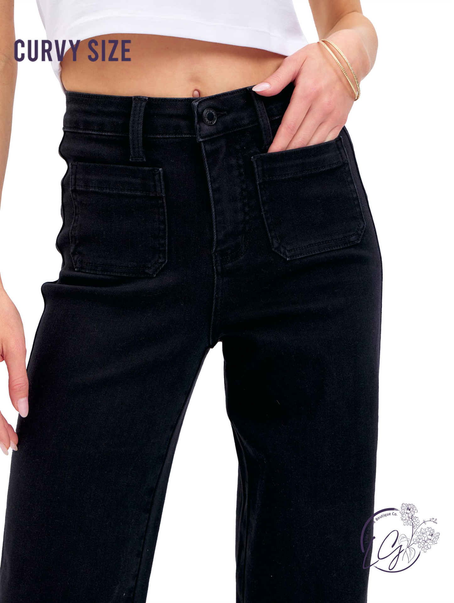 Curvy Lillian Patch Pocket Straight Jeans By Judy Blue