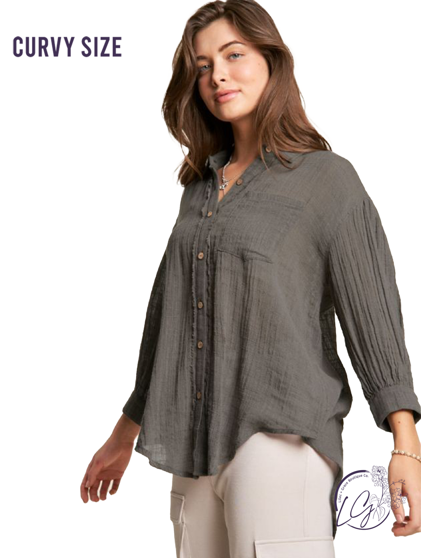 Curvy Entwined In Peace Shirt Top