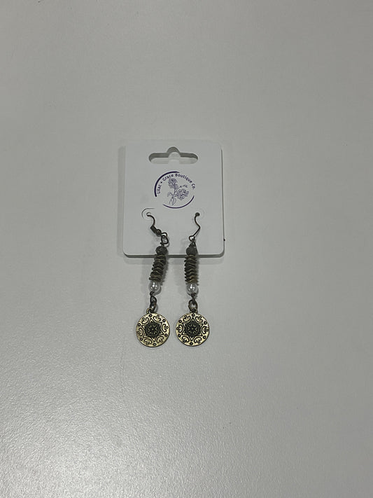 Circle Pendant Dangle Earrings