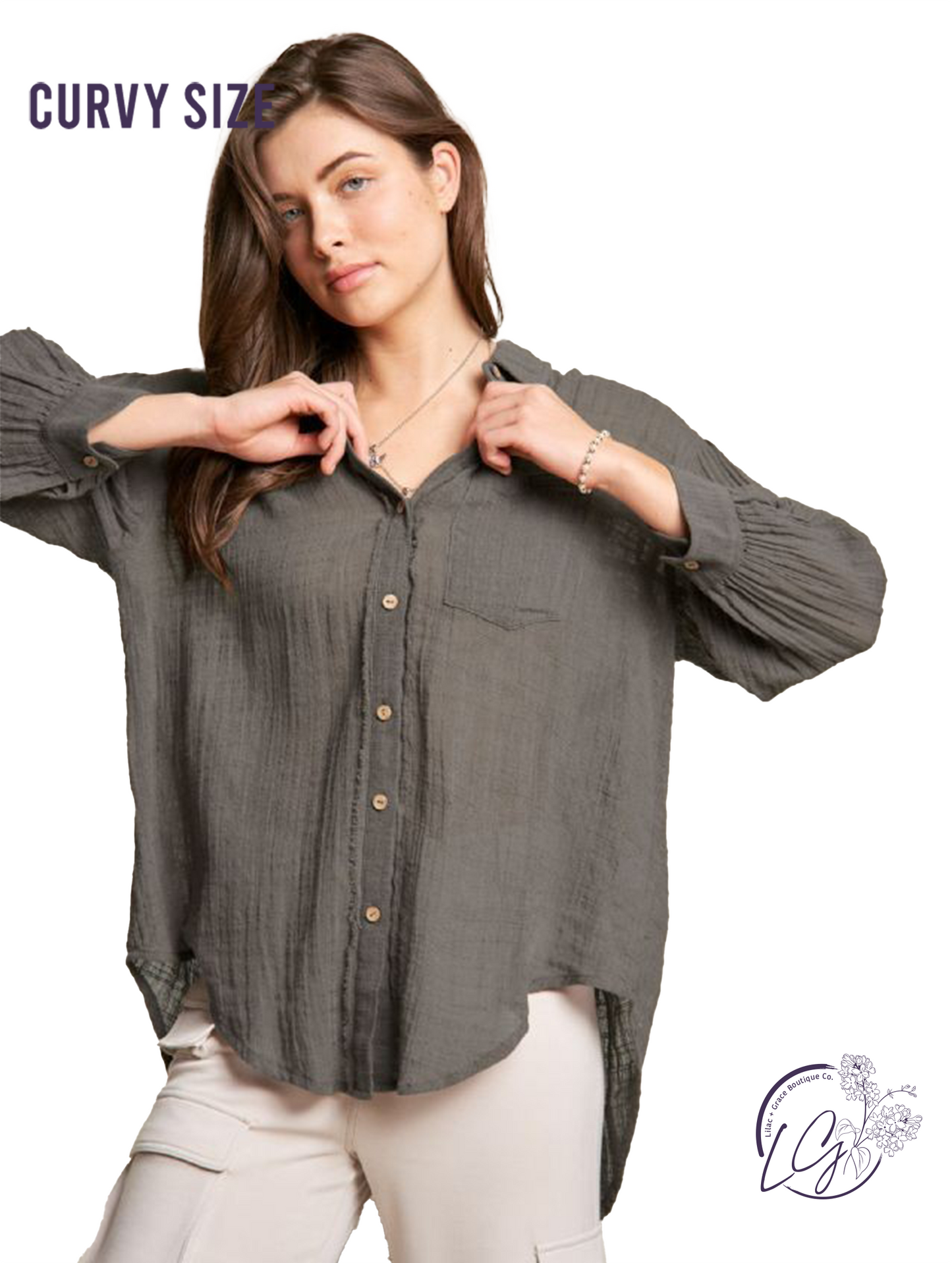 Curvy Entwined In Peace Shirt Top