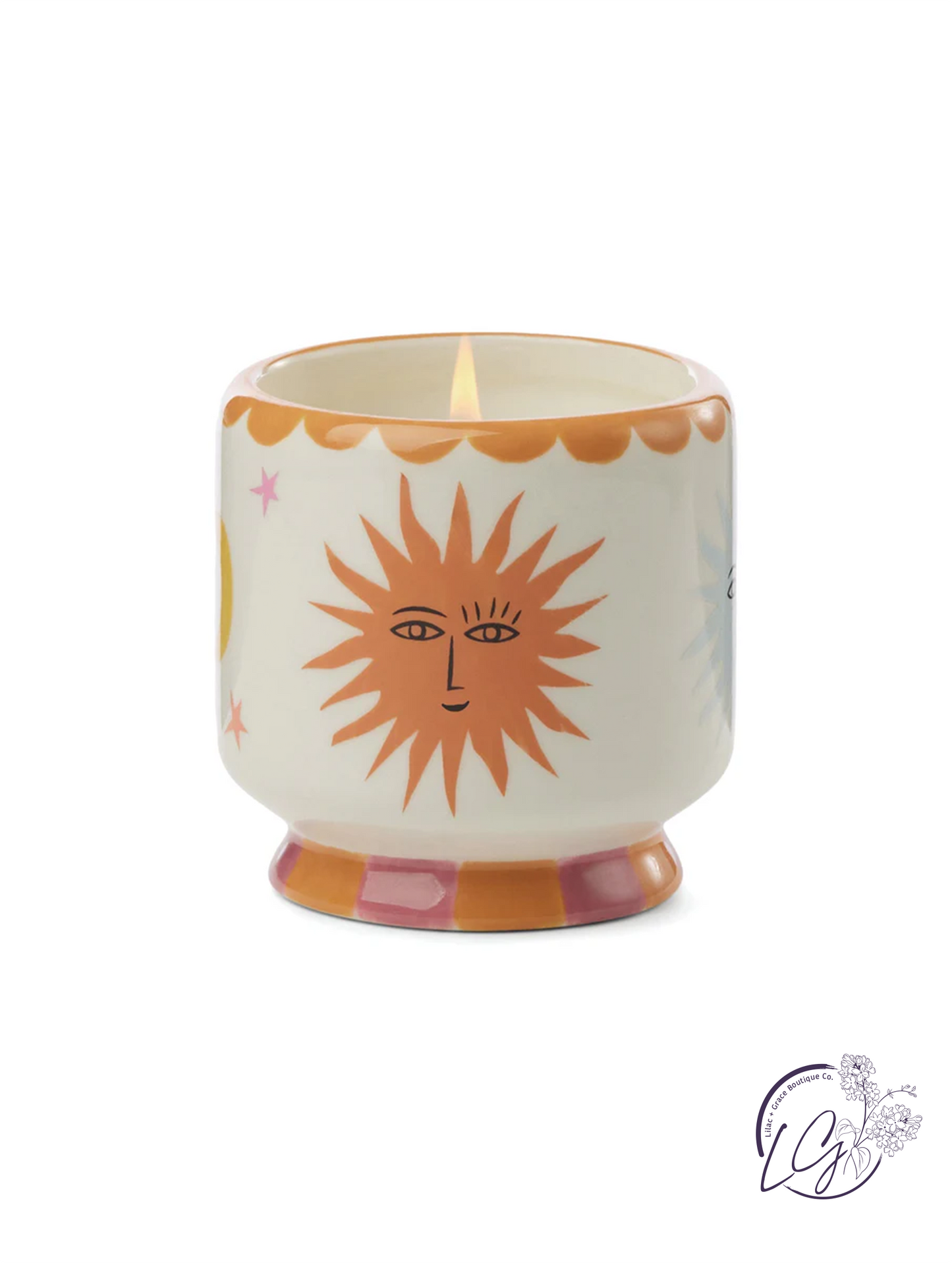 A Dopo 8 oz Handpainted "Sun" Ceramic - Orange Blossom