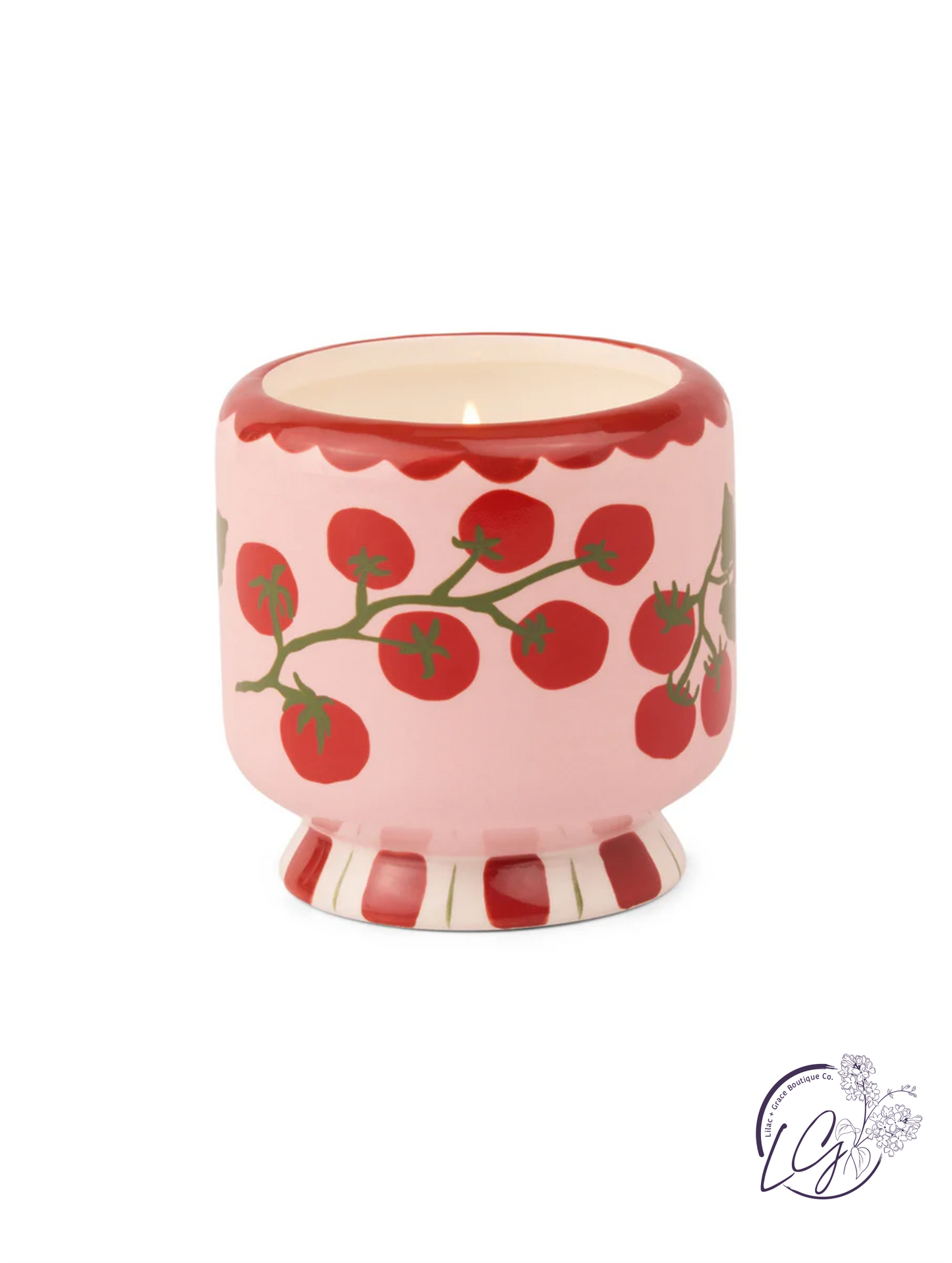 A Dopo 8 oz Handpainted "Tomato Vine" Ceramic