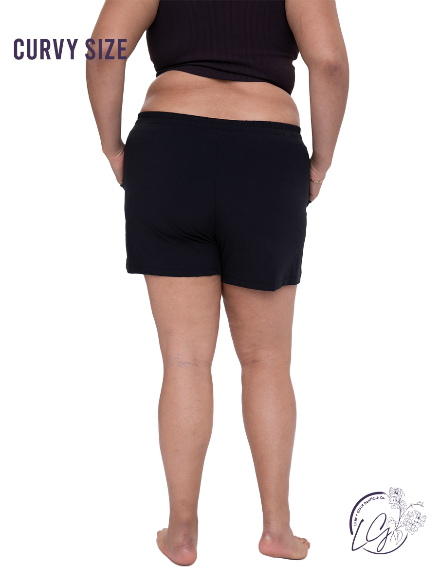 Curvy Athleisure Shorts with Drawstrings