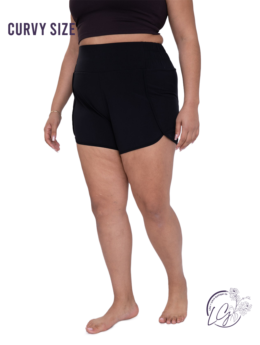 Curvy Move Well High-waist Athleisure Shorts