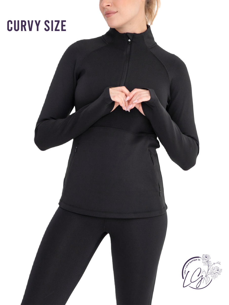 Curvy Motion Weave Jacquard Active Pullover