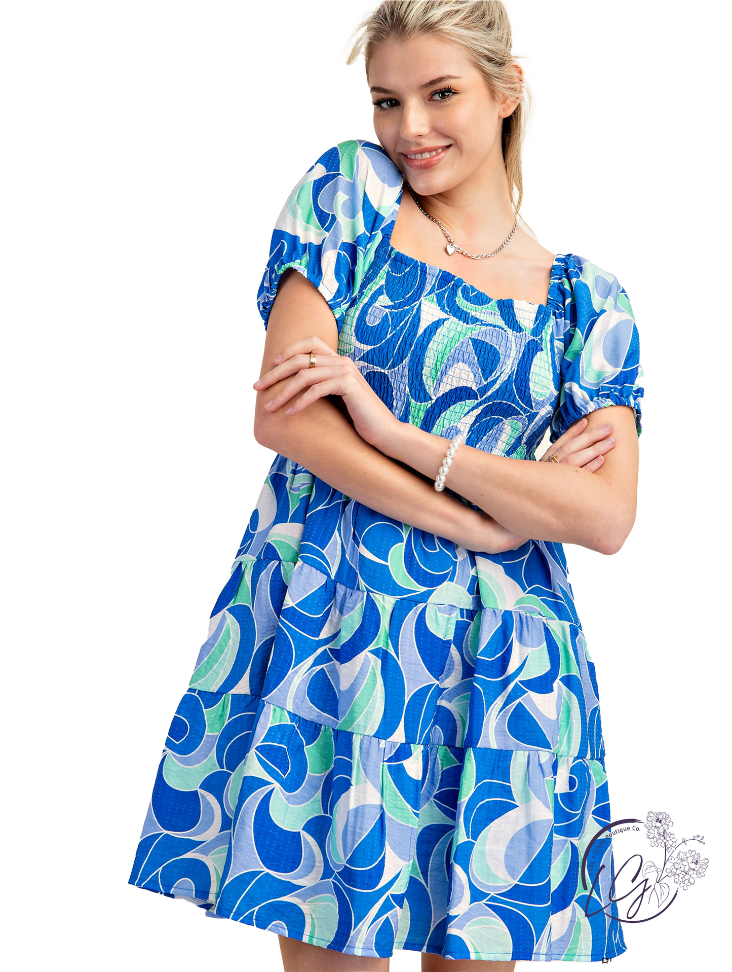 Retro Delight Puff Sleeve Dress