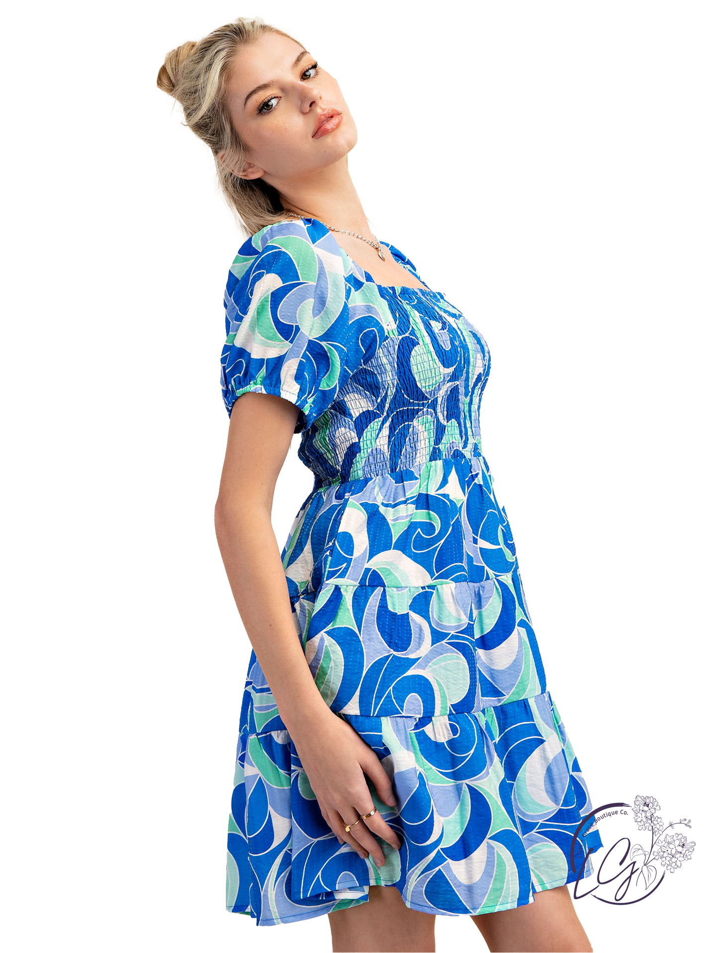 Retro Delight Puff Sleeve Dress