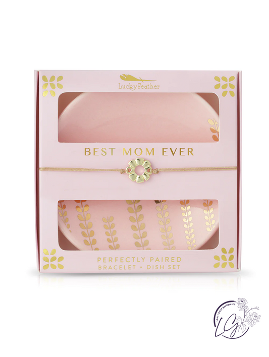 Best Mom Ever Bracelet + Dish Set