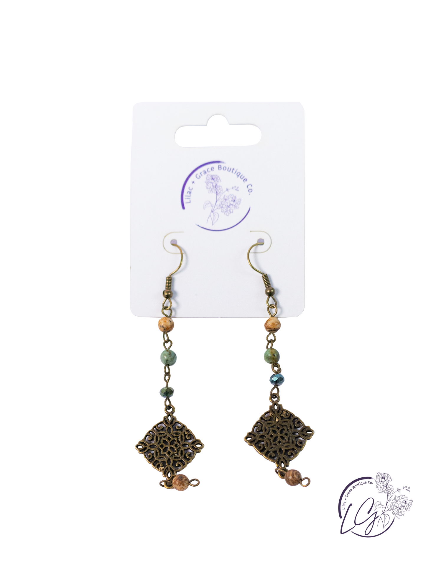 Boho Bead Charm Earring