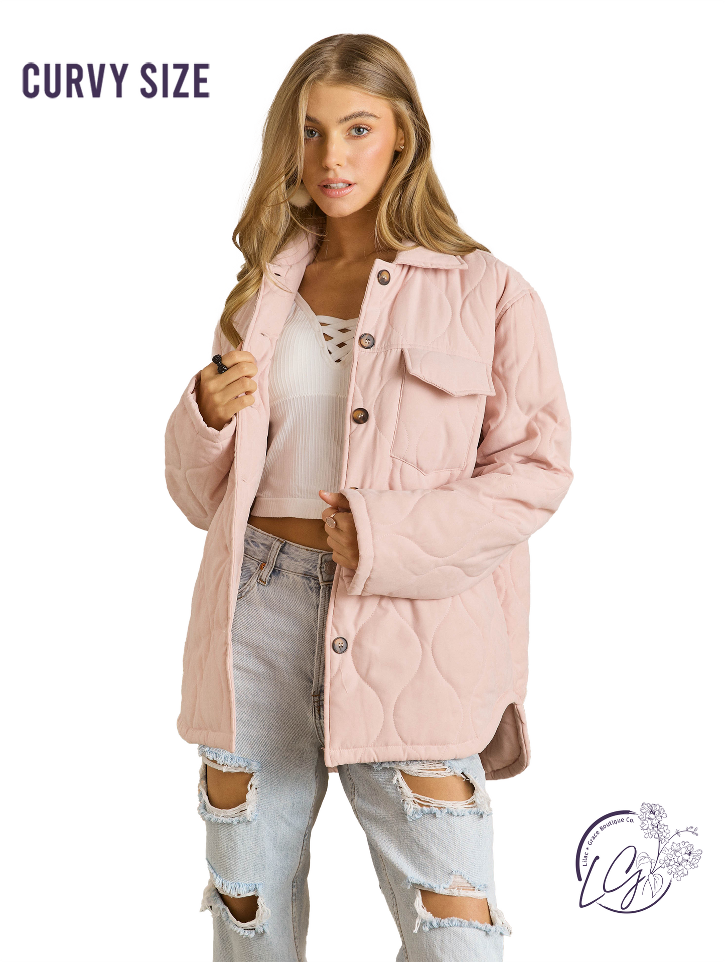 Curvy Hearts Align Quilted Jacket