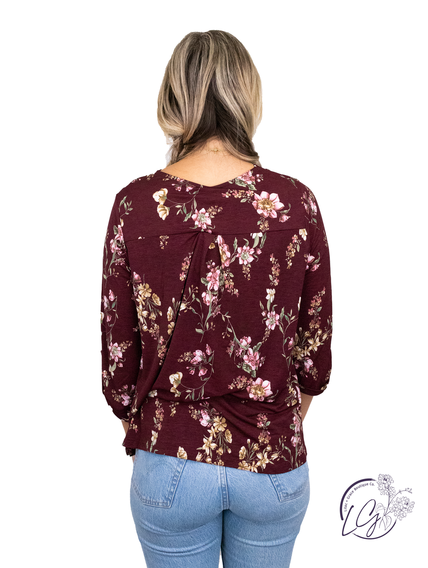 Wine Floral Scarlett Classic Top