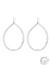 Large lightly hammered open teardrop earrings