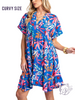 Curvy Shoreside Breeze Printed Rayon Dress