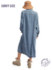 Curvy Blue Sky Chambray Dress