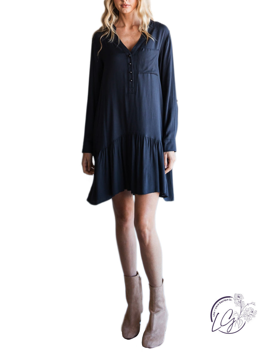 Curvy Playful Ruffled Shirtdress