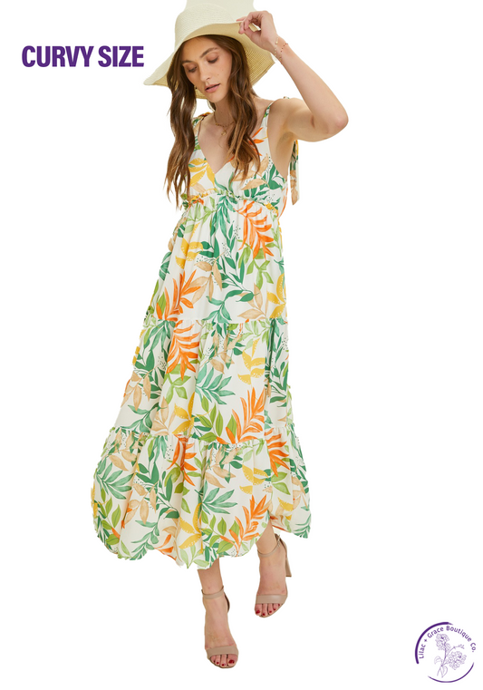 Curvy Caribbean Dream Midi Dress
