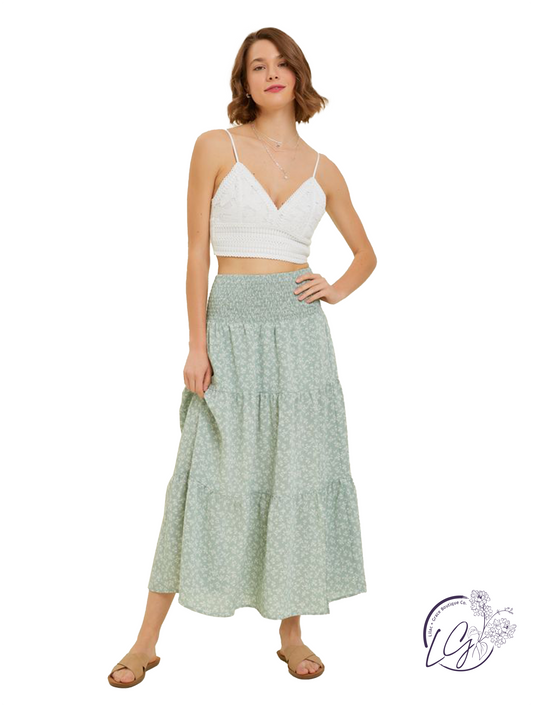 Feel the Breeze Floral Midi Skirt