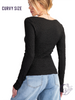 Curvy Sugarloft Knit Fitted Top