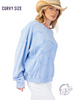 Curvy Washed Garden Knit Pullover