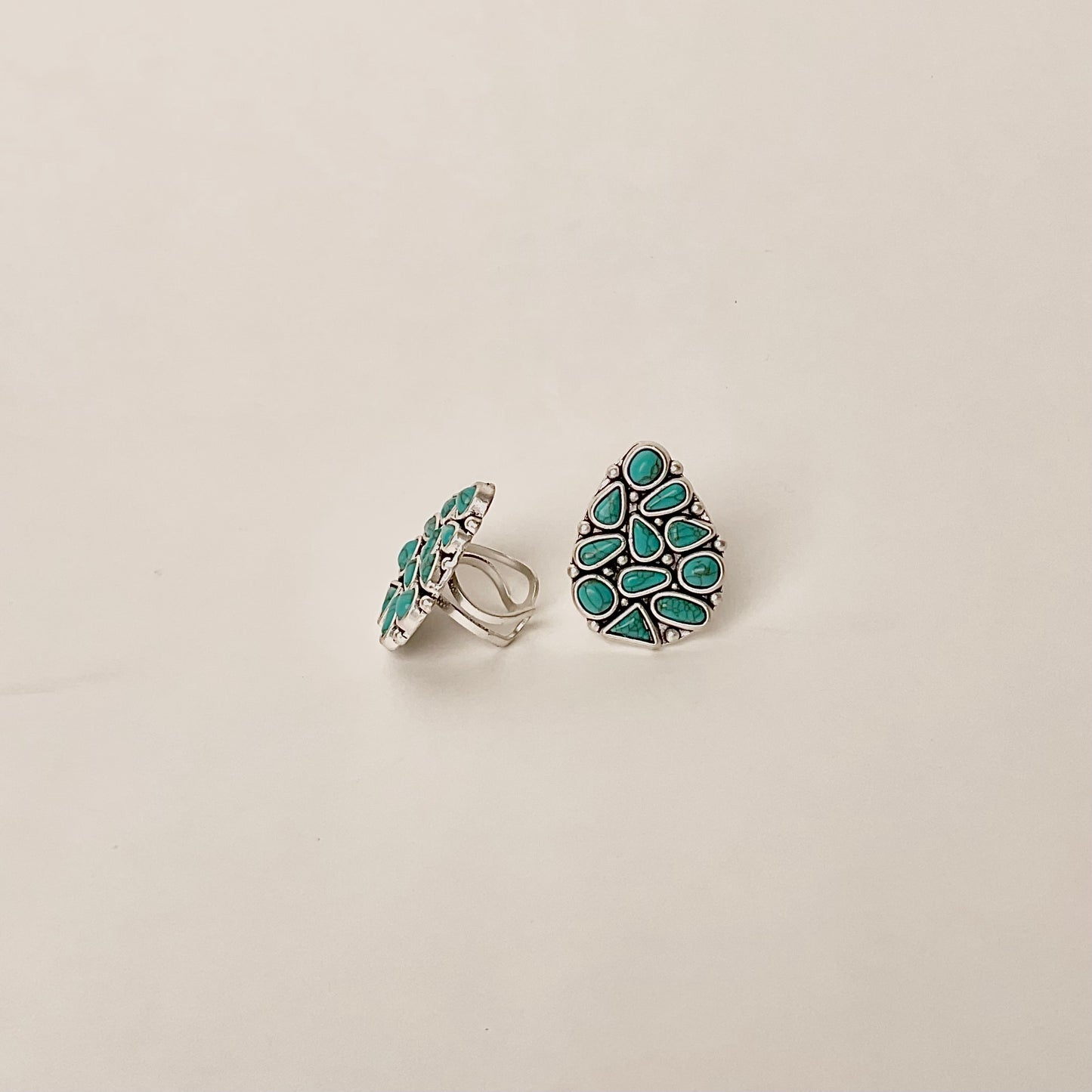 Western Teardrop Stone Ring