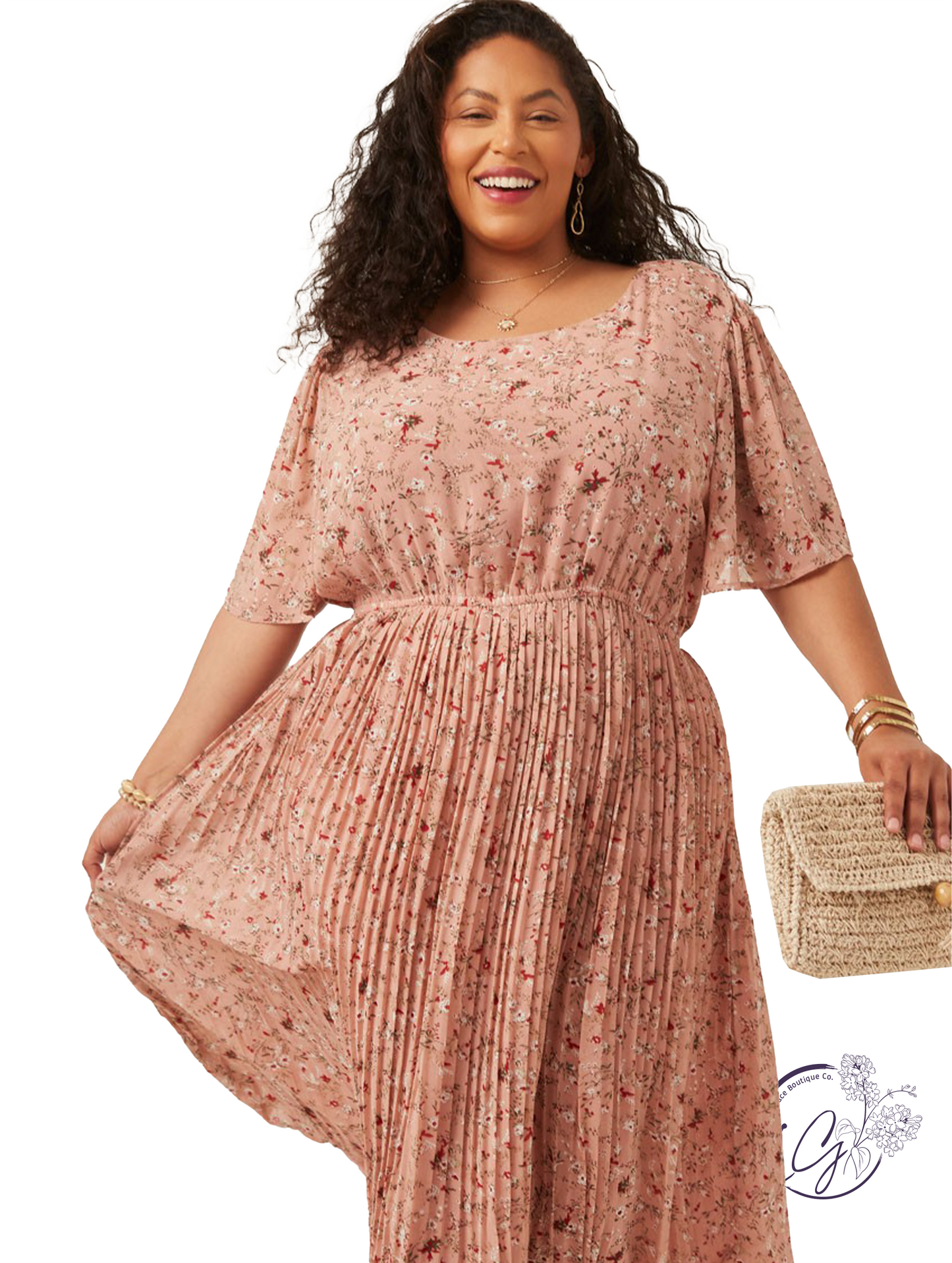 Curvy Scent Of Love Midi Dress