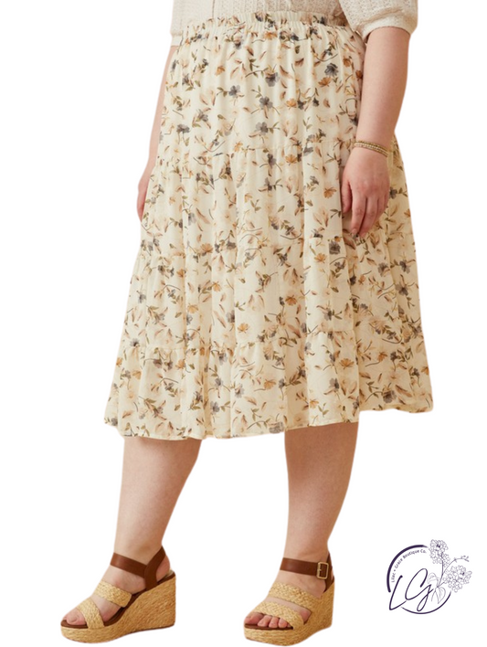 Curvy Meadowlight Chiffon Skirt