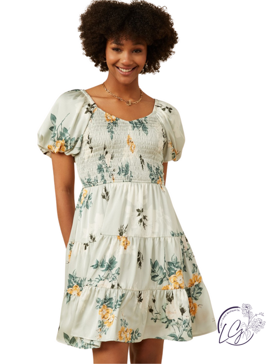 RoseSheen Smocked Floral Dress