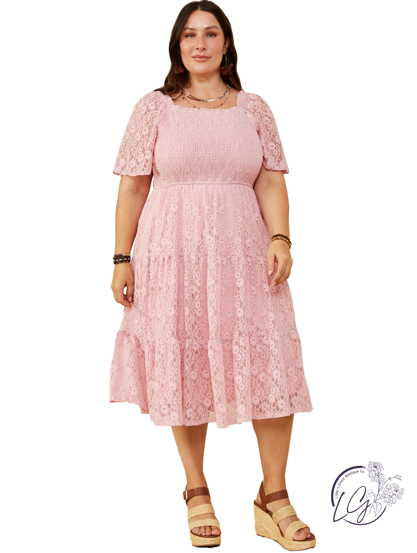 Curvy Whispers Of Lace Dress