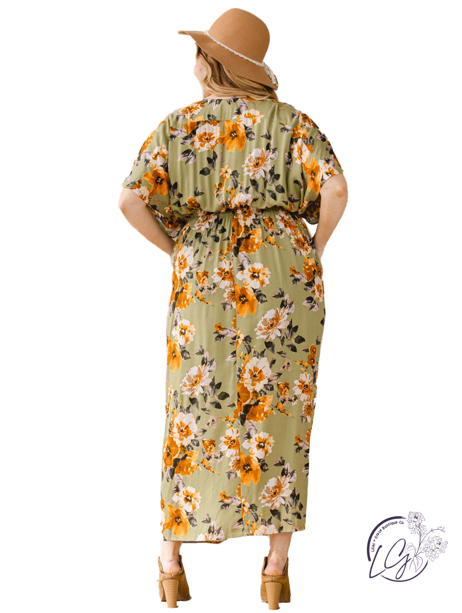 Curvy Fresh And Fabulous Kimono Maxi Dress